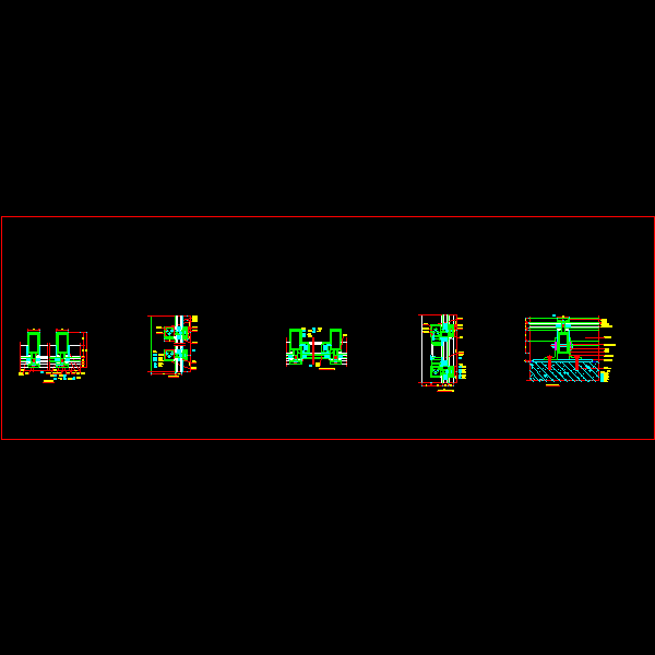 一份明框玻璃幕墙（一）CAD节点图纸