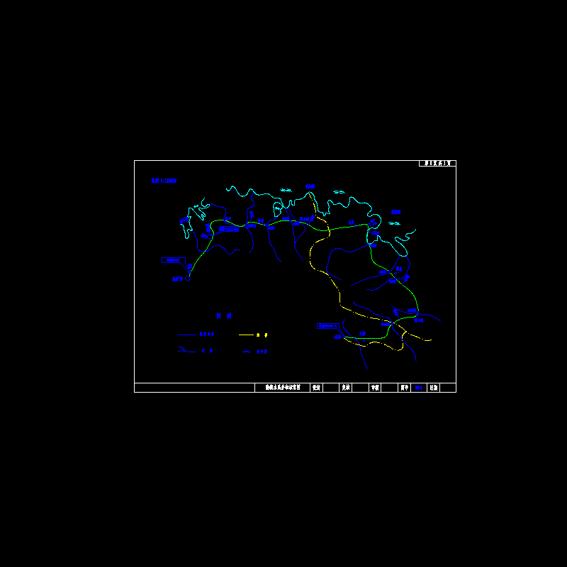 一份路桥交通防护工程沿线水系分布示意节点CAD详图纸设计(dwg)