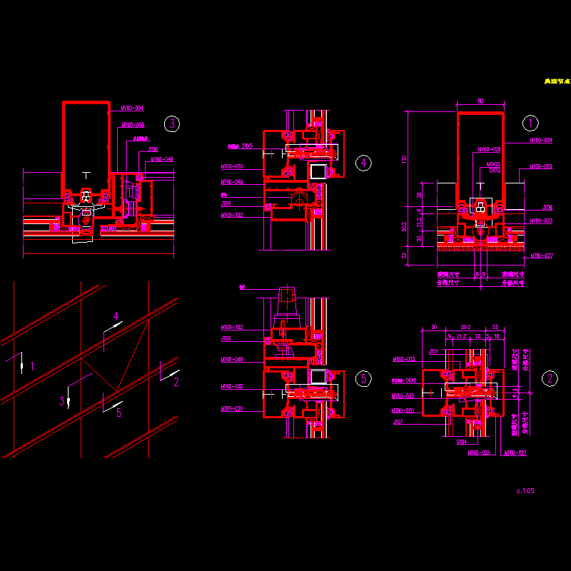 LG横明竖隐节点CAD详图纸(dwg)