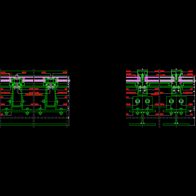 采光顶幕墙节点CAD详图纸(dwg)