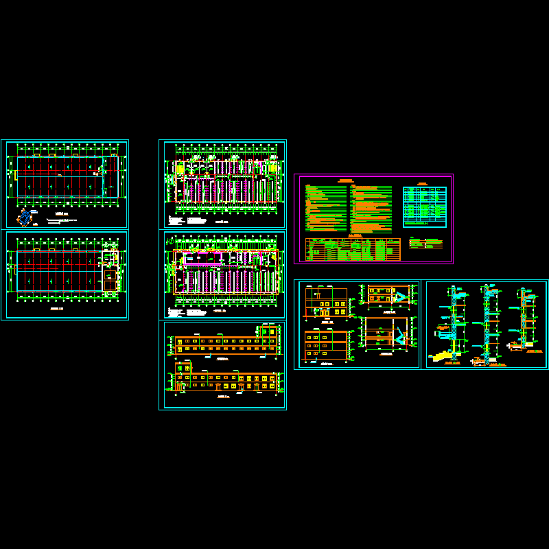 校2层浴室建筑施工CAD大样图(现代风格)(dwg)