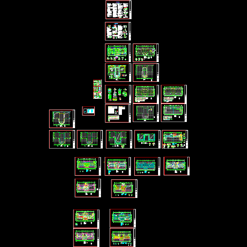 框架剪力墙运动中心结构CAD施工图纸(dwg)(丙级独立基础)(二级结构安全)