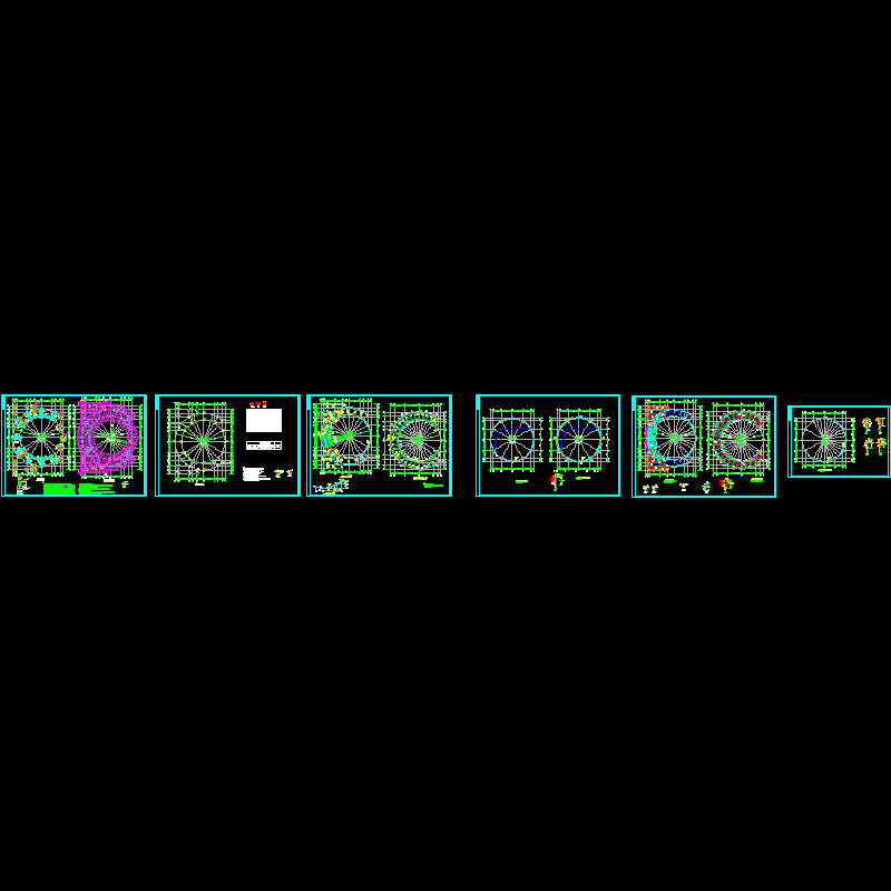 圆形天井框架商场结构CAD施工图纸(dwg)(独立基础)(二级结构安全)