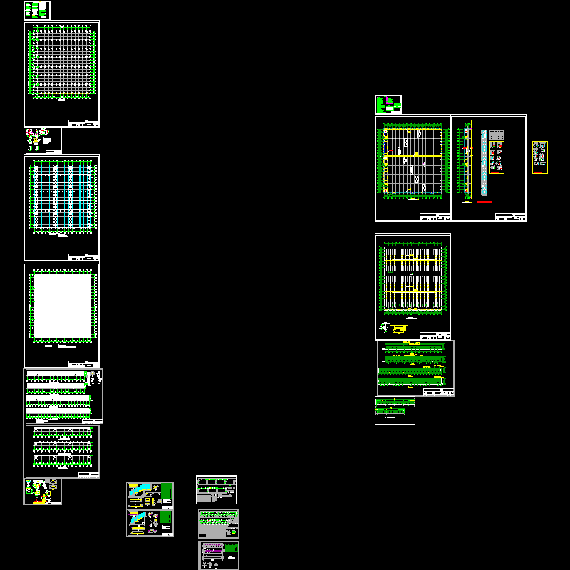 140米两连跨门式刚架厂房结构CAD施工图纸(dwg)(6度抗震)(独立基础)