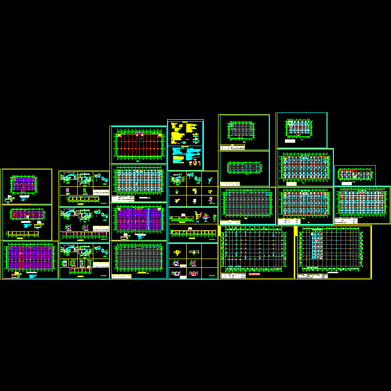 2层钢框架厂房结构设计CAD施工图纸(dwg)(7度抗震)(乙级独立基础)