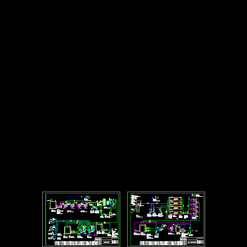 除盐水及净化饮用水流程CAD图纸(dwg)