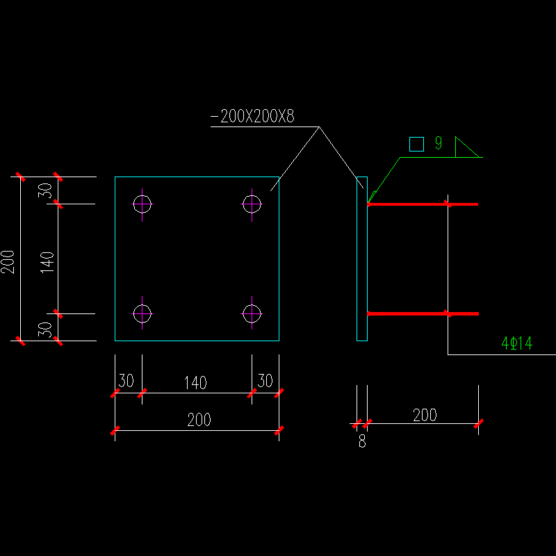 锚栓节点构造CAD详图纸(3)(dwg)