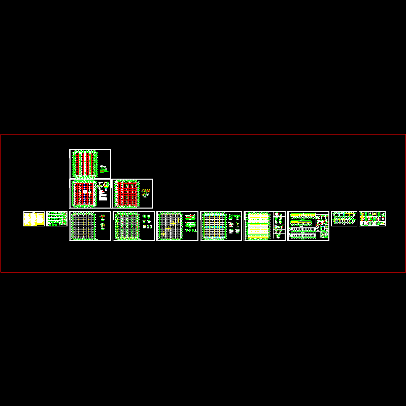 2×38米跨门式刚架厂房结构CAD施工图纸(dwg)(7度抗震)(独立基础)