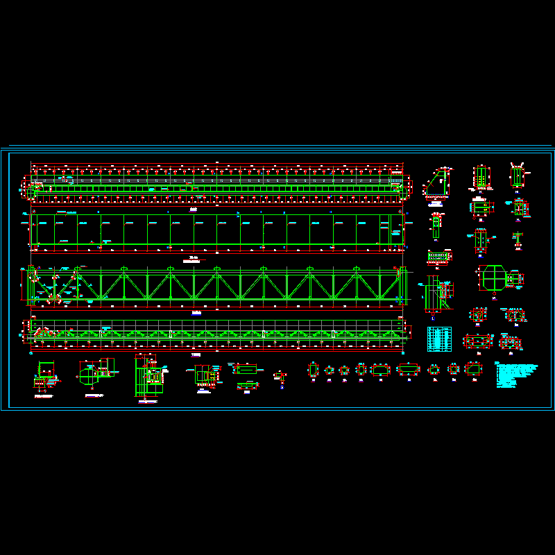 吊车梁节点构造CAD详图纸(30米)（二）(dwg)
