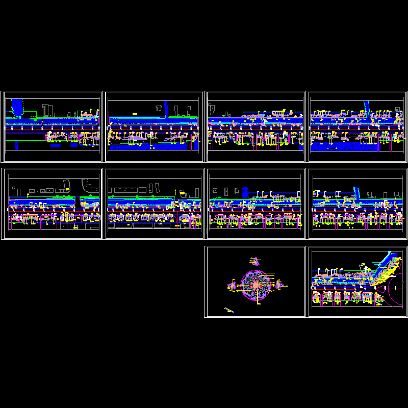 城市道路B标段绿化竣工CAD图纸(dwg)