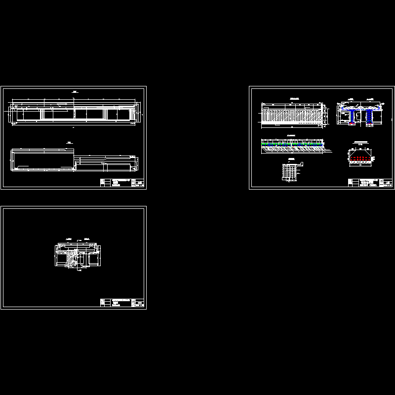 120m道砟桥面钢筋混凝土T梁设计CAD图纸（23页附设计算例）(dwg)