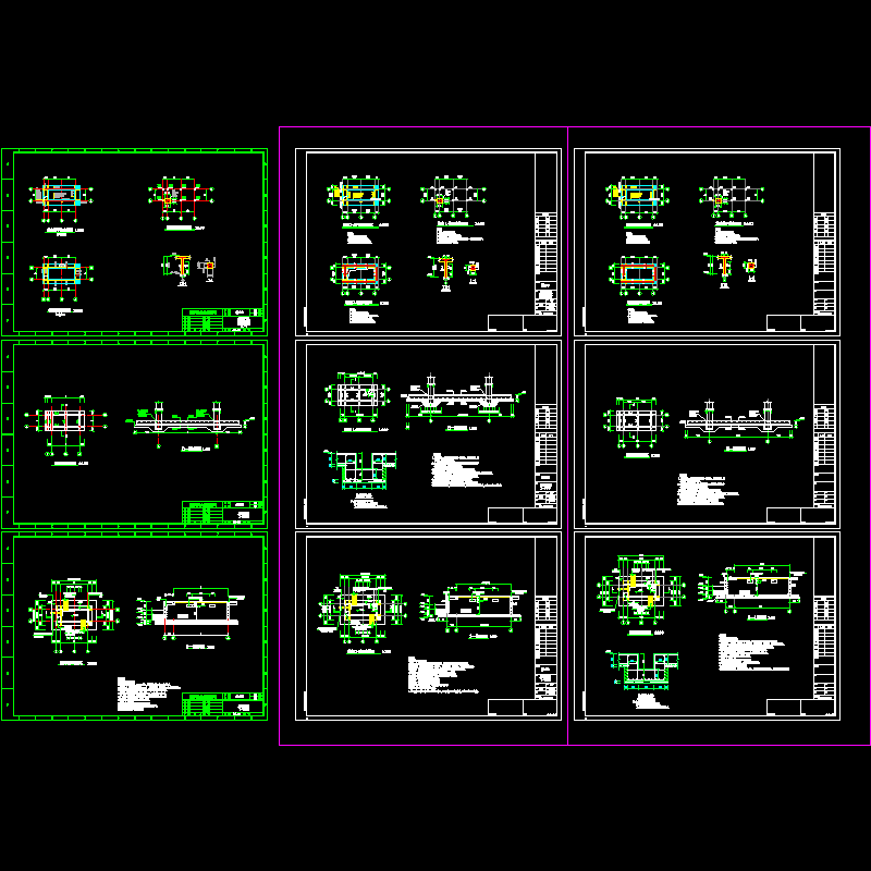 箱变通用设计CAD施工图纸，共9张(dwg)(条形基础)