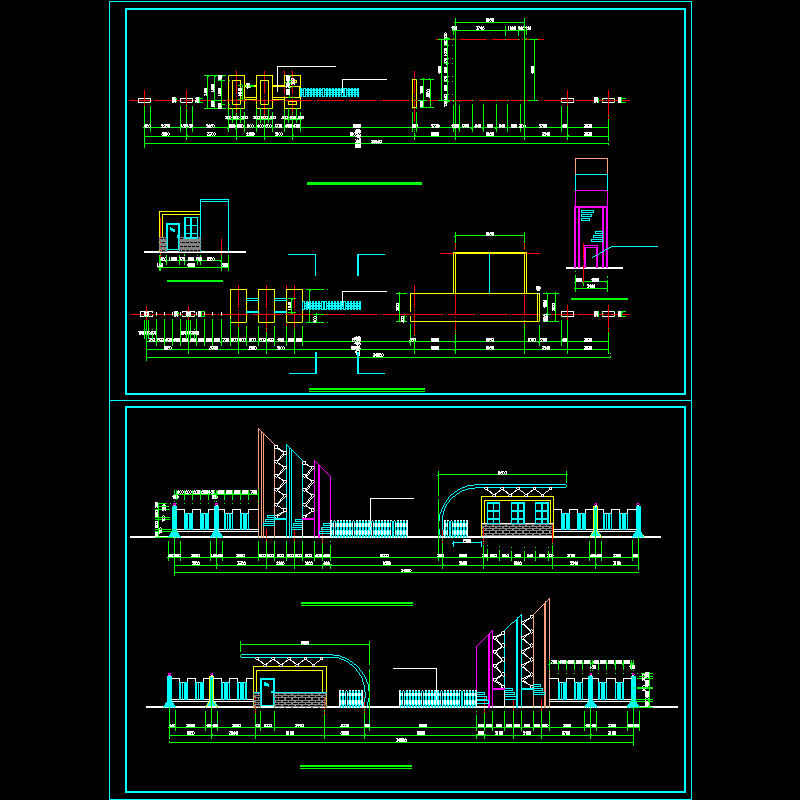 学校大门设计图纸 - 1