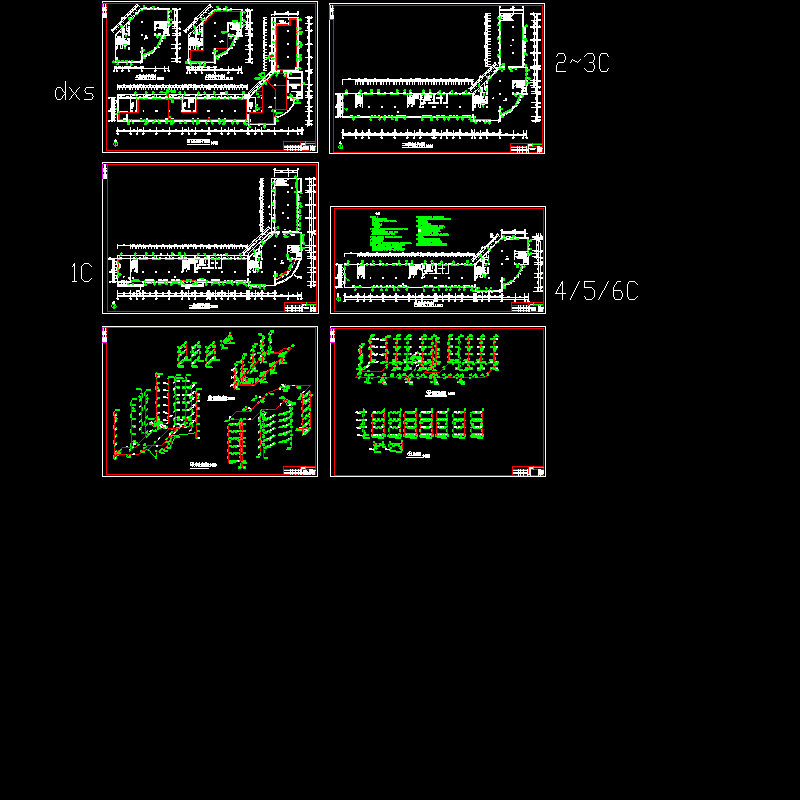 [CAD]底商办公楼采暖设计（总共6张）.dwg