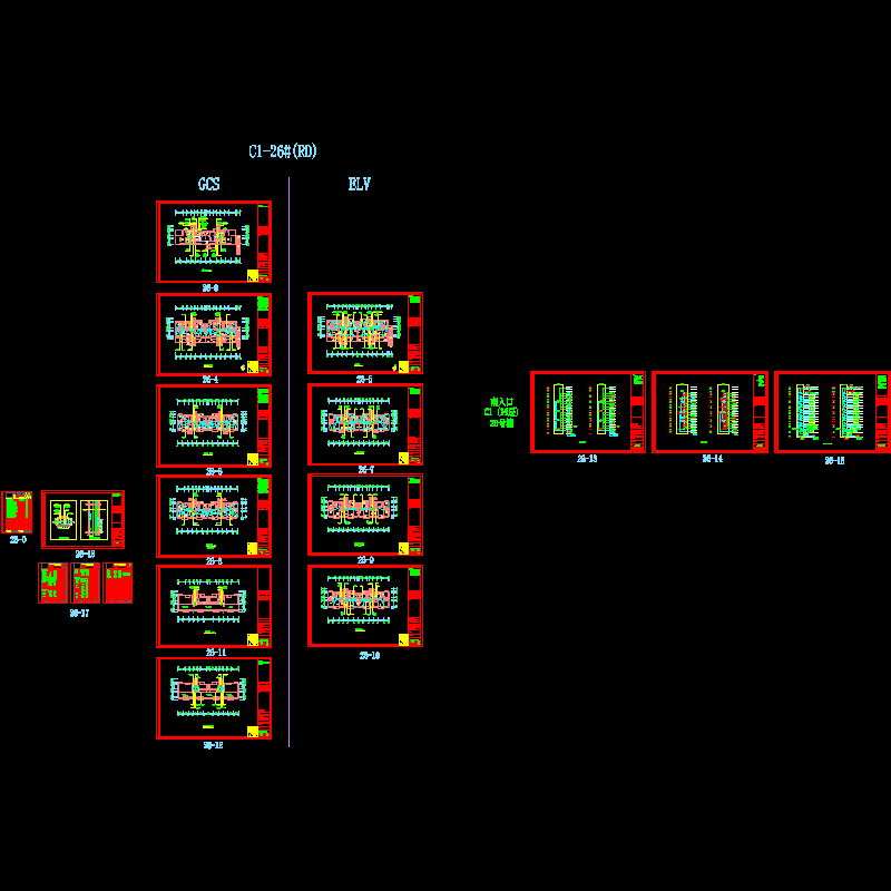 高层住宅楼电气CAD施工图纸（14层，共17张）(火灾自动报警系统)(dwg)