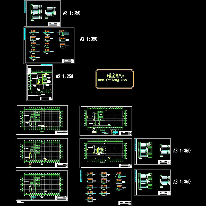 多层厂房强电施工CAD图纸(配电系统)(dwg)