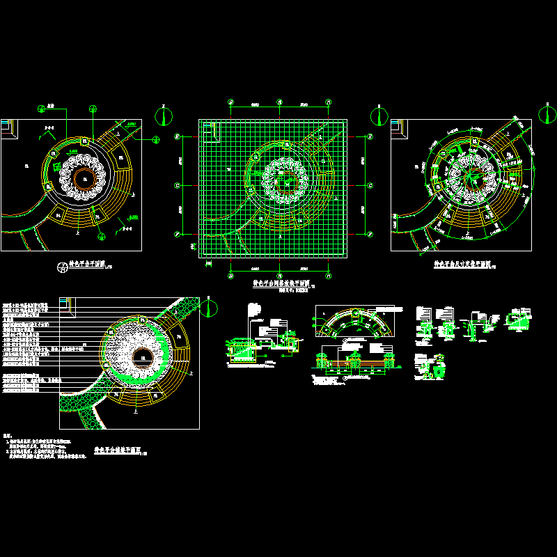 特色景观平台节点CAD图纸(平立剖)(dwg)