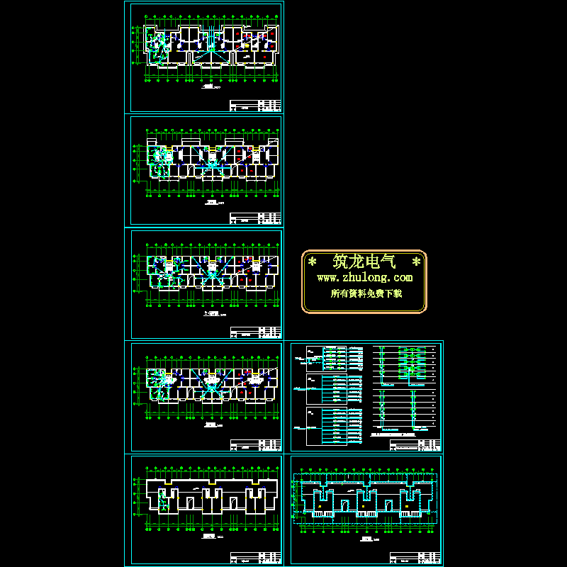 6层住宅楼电气设计CAD施工图纸.dwg