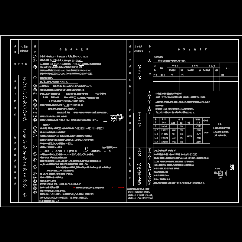 [CAD]框架别墅结构设计说明.dwg