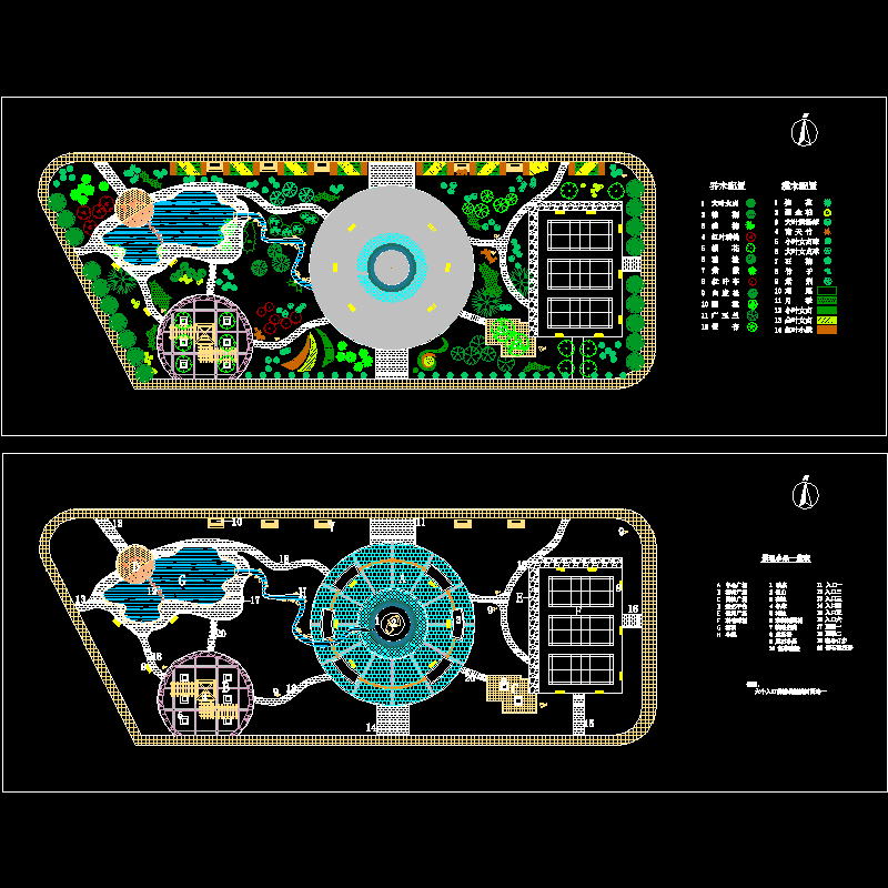 广场综合景观设计CAD施工图纸(dwg)