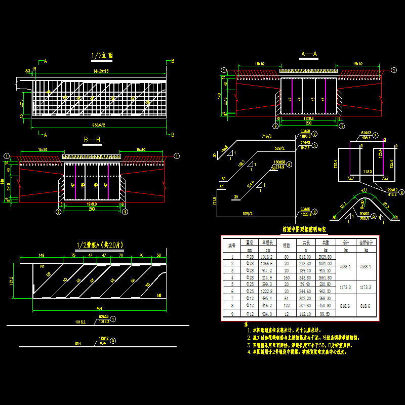 09 左半桥第一联箱梁中横梁钢筋布置图（2）.dwg