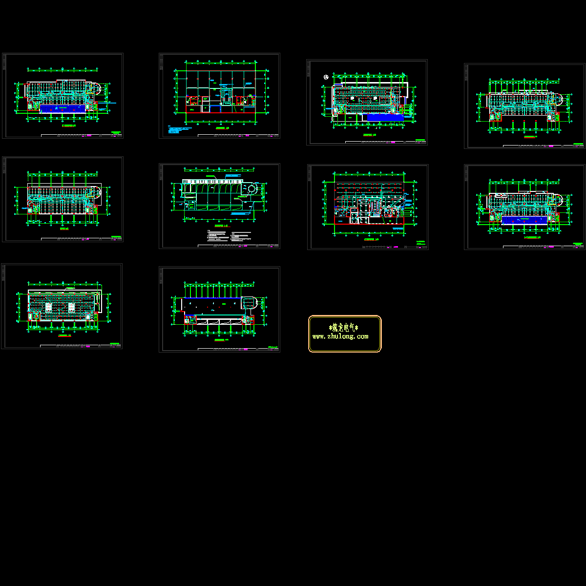 [CAD]13层大厦综合楼电气图纸，共10张.dwg