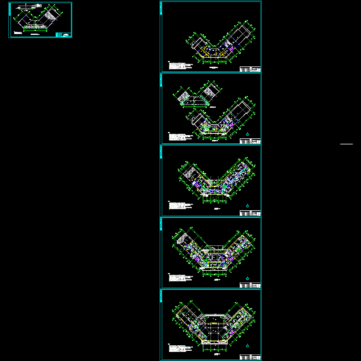 4层机场办公楼空调设计CAD施工图纸.dwg