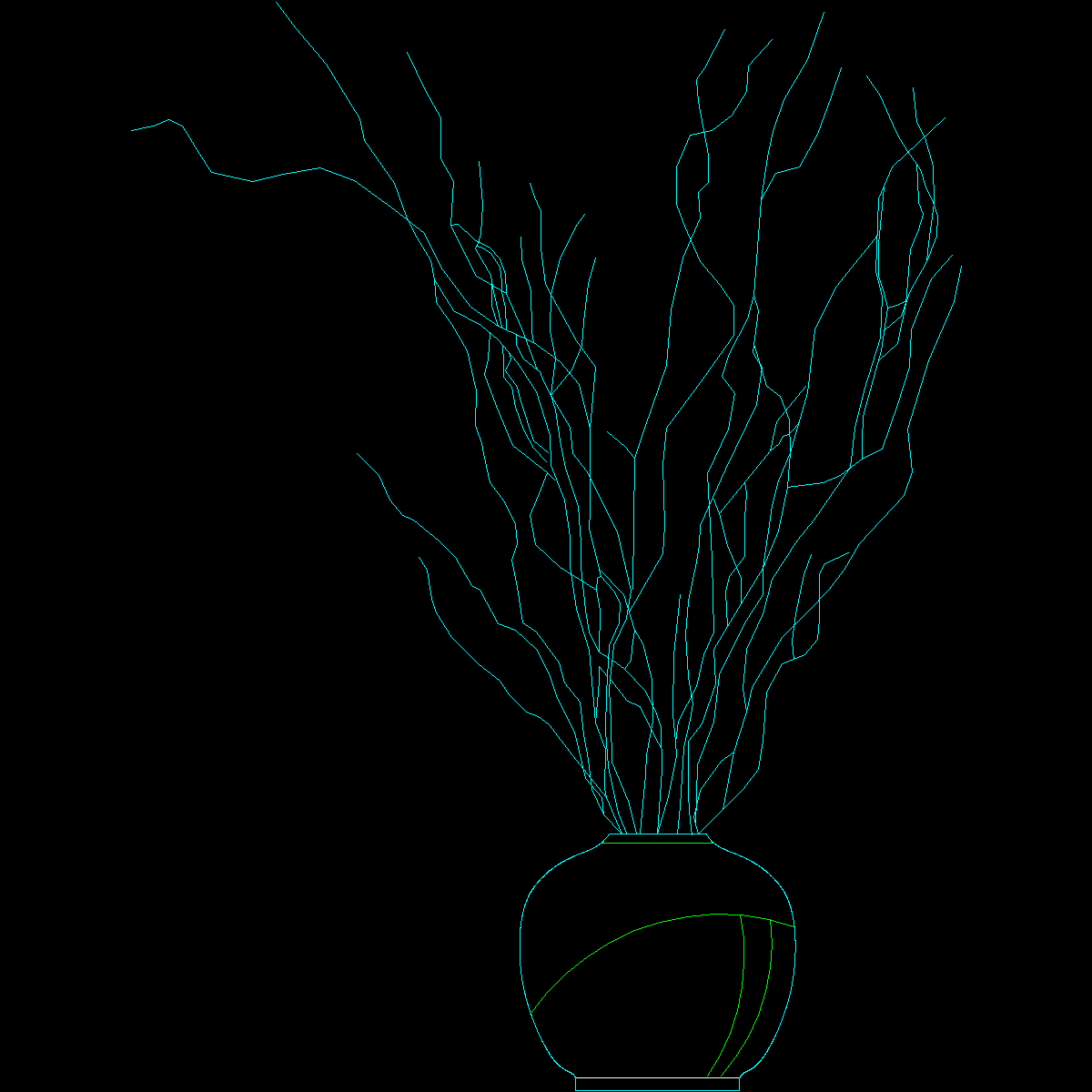 [CAD]盆栽植物图纸块12