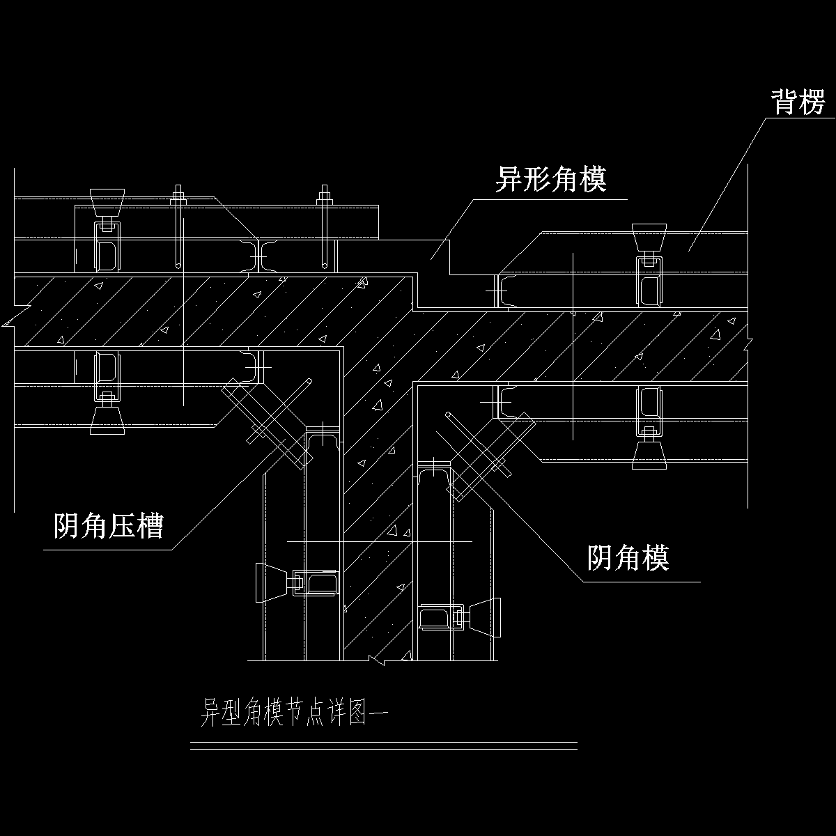 国内住宅项目异型角模节点详图纸cad