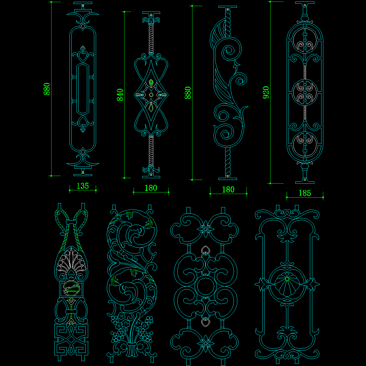 006-铁艺栏杆详图2.dwg